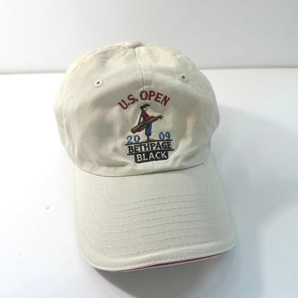 USGA 2009 U.S. Open Bethpage Black Golf Hat Mens Tan Adjustable Strapback Cap
